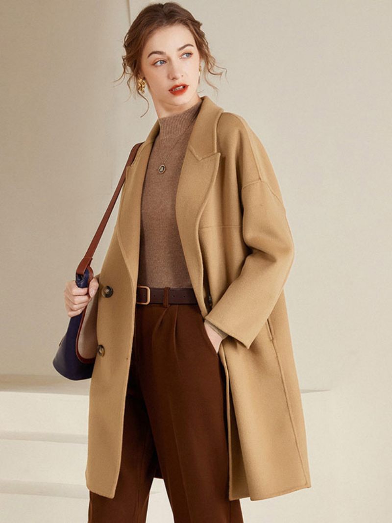 Manteau Femme 100% Laine Pardessus Chaud Vêtements D'extérieur D'hiver 2024