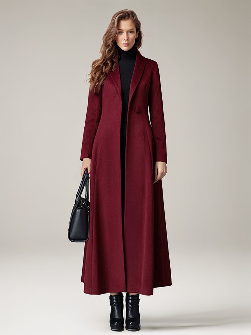 Manteau Laine Pour Femme Vêtement D'extérieur Chaud Et Long Hiver 2024