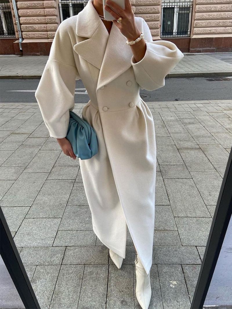 Manteau Portefeuille Blanc Pour Femmes Vêtements D'extérieur D'hiver 2024 - Blanc