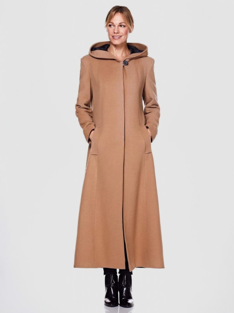 Manteau Portefeuille Pour Femme À Capuche Chaud Surdimensionné Laine Vêtements D'extérieur D'hiver