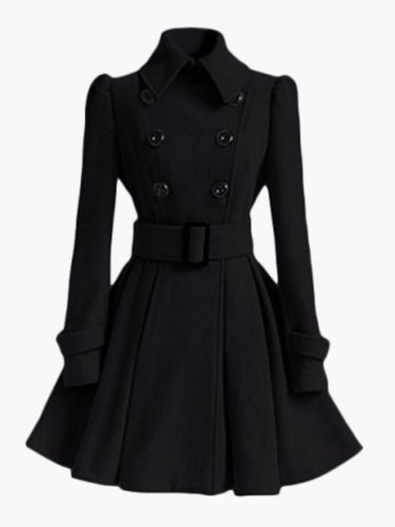 Trench-coat Pour Foulard Tête Femme Veste Caban Vêtements D'extérieur Printemps - Noir