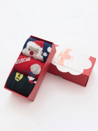 Chaussettes Bleu Marine Foncé Mélange Poly/coton Motif Noël Cadeau Vacances Vêtements Maison Hiver Chaud Mignon Acc