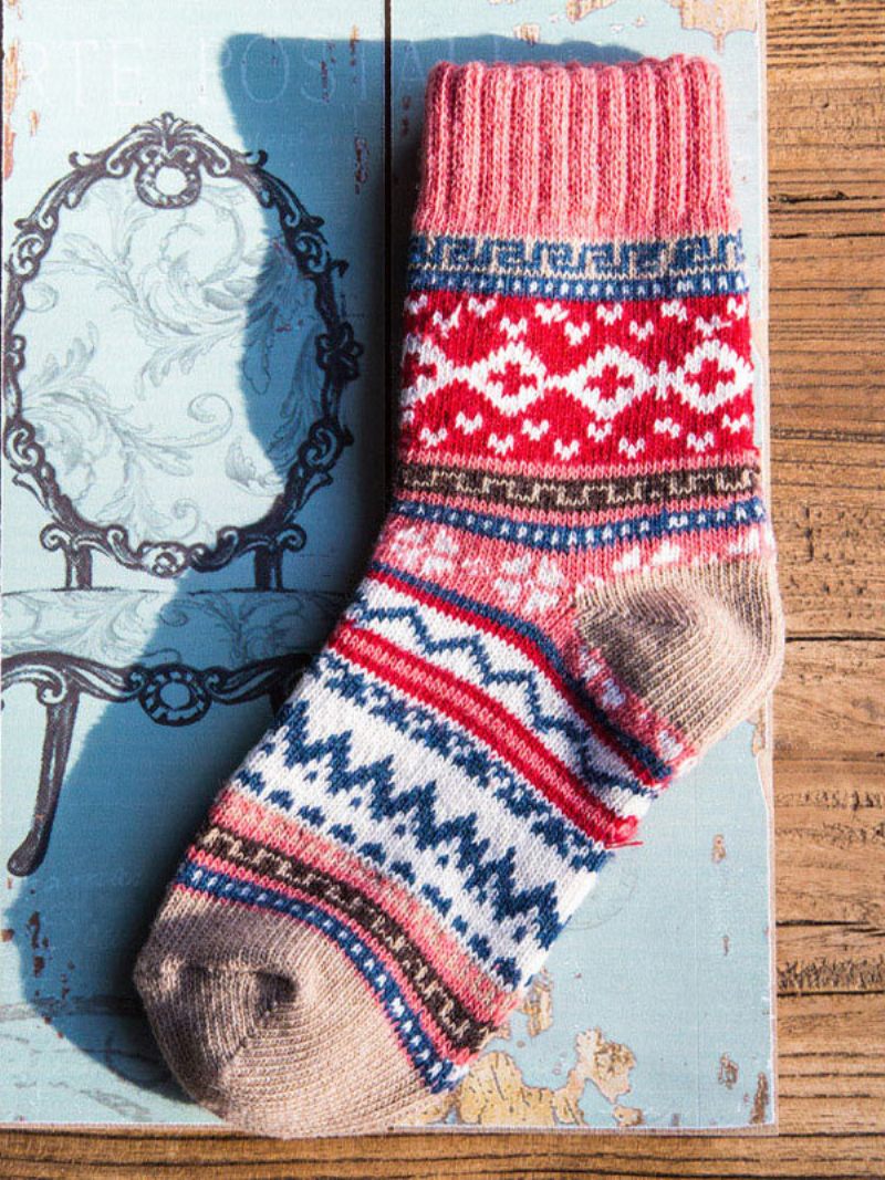 Chaussettes Bleu Poly/coton Mélange Géométrique - Bleu