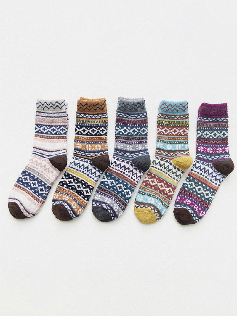 Chaussettes Gris Mélange Poly/coton Color Block - Gris