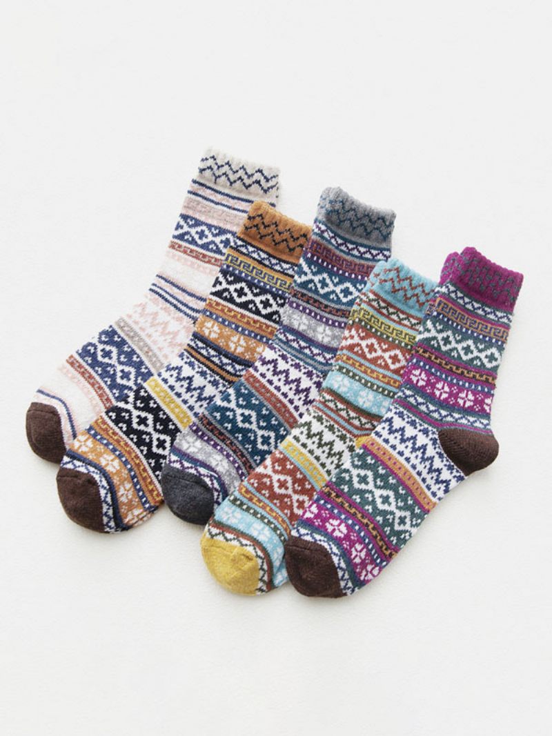 Chaussettes Gris Mélange Poly/coton Color Block - Gris