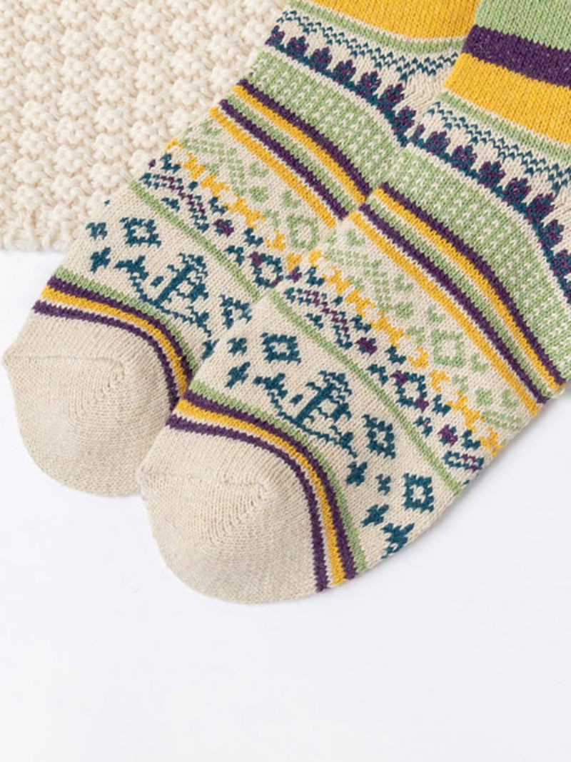 Chaussettes Jaune Mélange Poly/coton Géométrique - Jaune