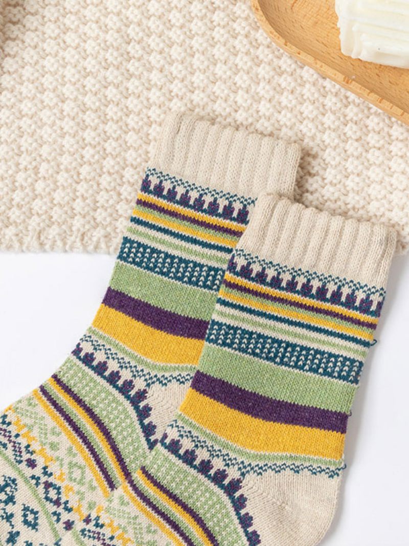 Chaussettes Jaune Mélange Poly/coton Géométrique - Jaune