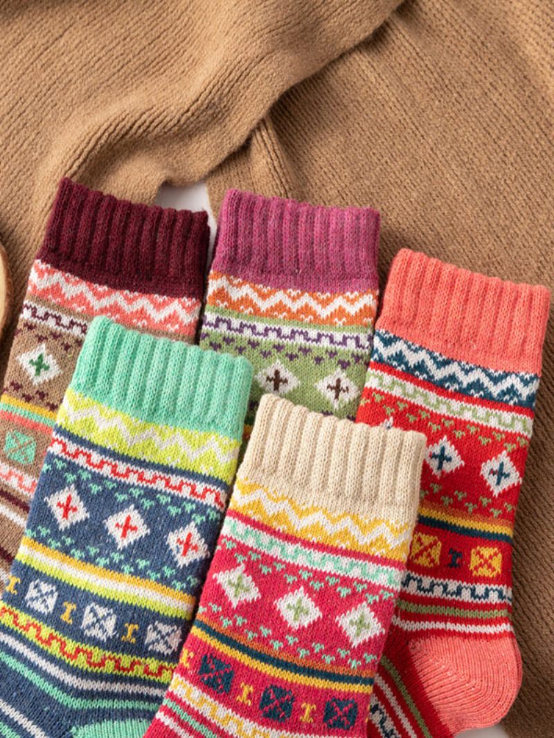 Chaussettes Kaki Mélange Poly/coton Color Block - Kaki