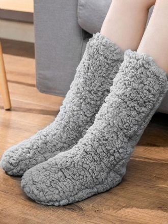 Chaussettes Noires Haute Qualité Tricot Moelleux Épais Chaud Et Confortable Calcetines Felpa Floor Invierno Pour Femmes