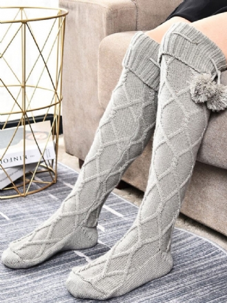 Gris Haute Qualité Moelleux Tricot Hiver Épais Chaud Confortable Floue Calcetines Felpa Étage Invierno Femmes Chaussettes