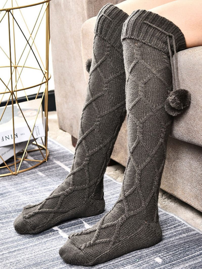 Gris Haute Qualité Moelleux Tricot Hiver Épais Chaud Confortable Floue Calcetines Felpa Étage Invierno Femmes Chaussettes - Gris Foncé