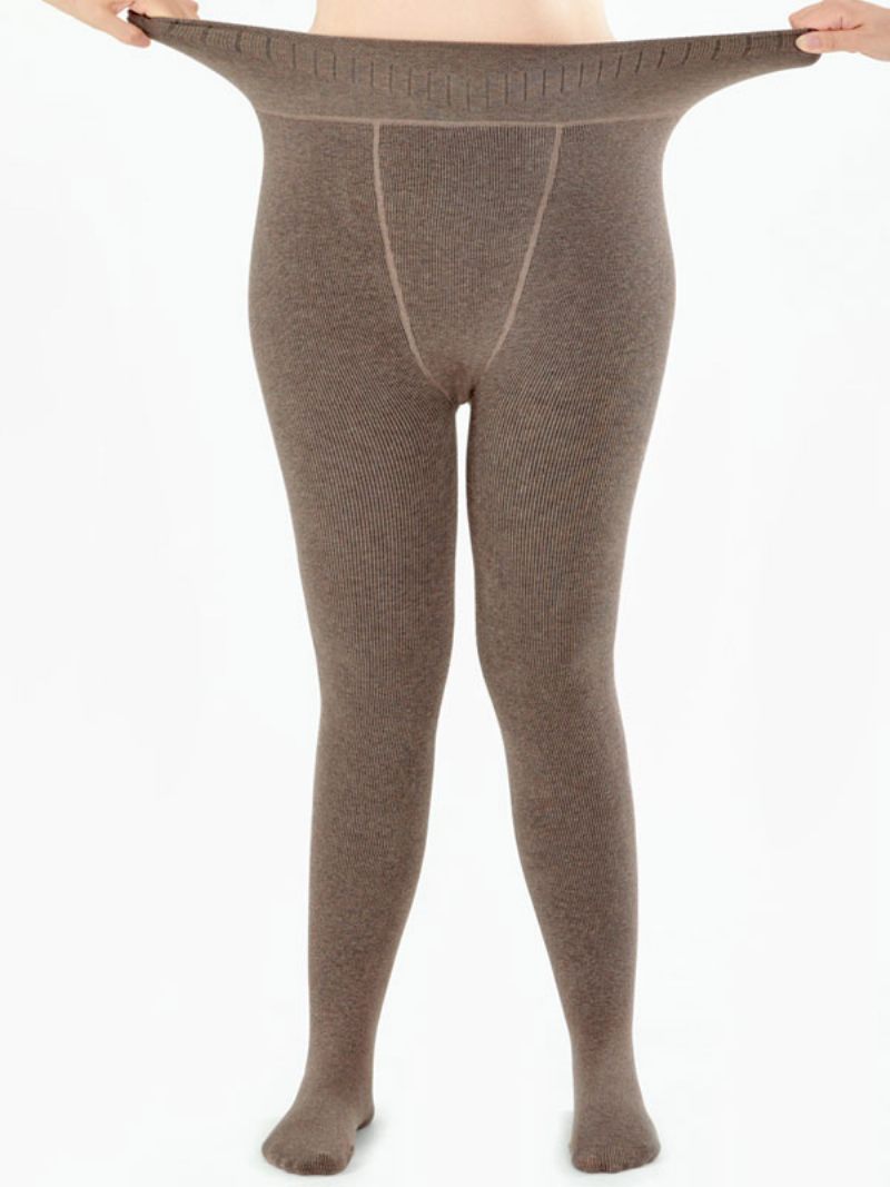 Leggings Slim Pour Femmes Collants 400g Bas Chauds D'hiver - Marron Clair