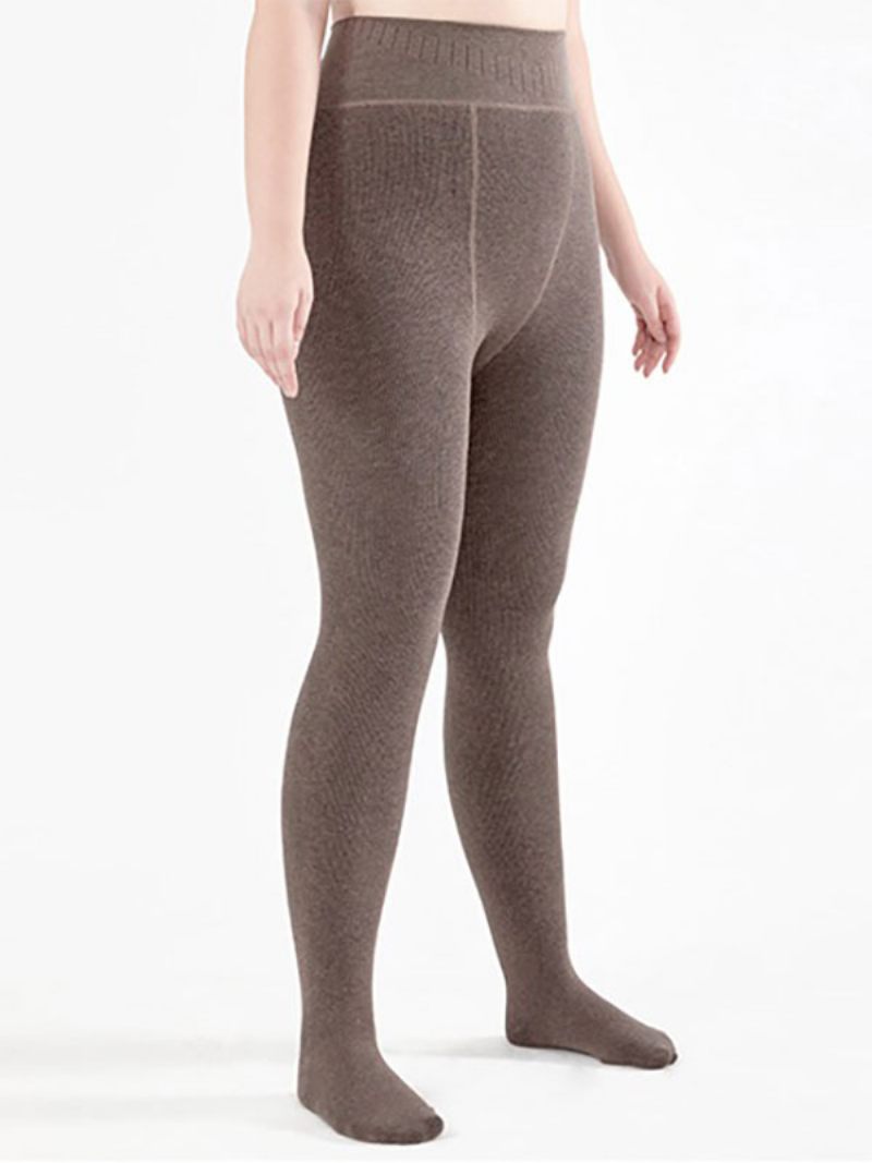 Leggings Slim Pour Femmes Collants 400g Bas Chauds D'hiver - Marron Clair