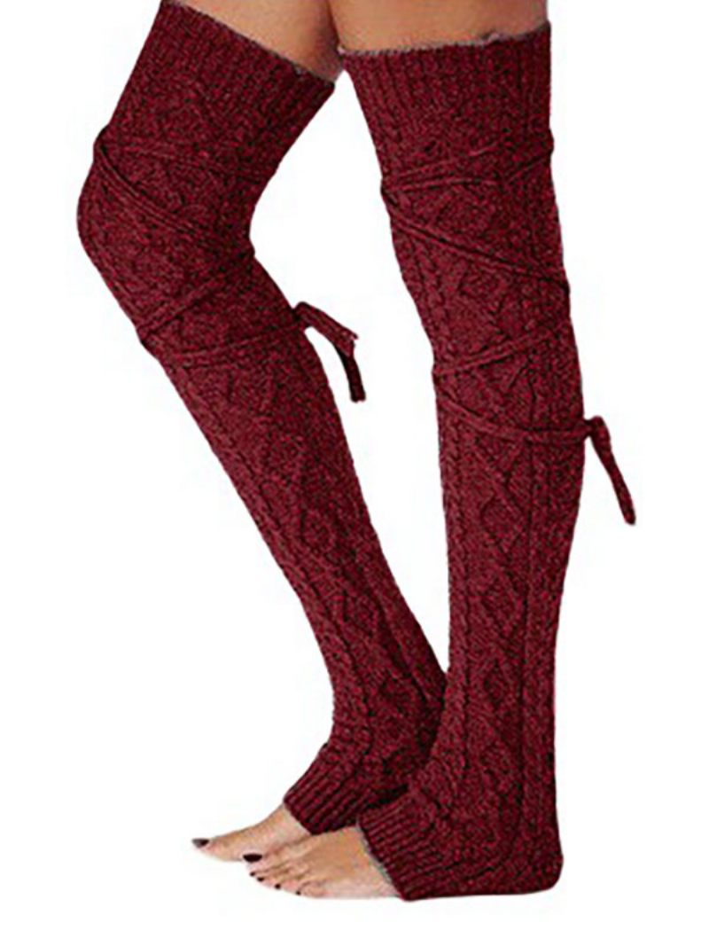 Marron Clair Haute Qualité Moelleux Tricot Hiver Épais Chaud Confortable Floue Calcetines Felpa Étage Invierno Femmes Chaussettes - Bourgogne