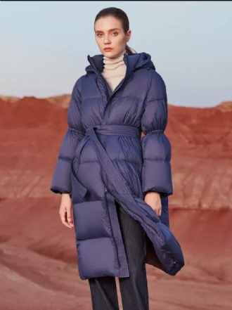 Manteau À Capuche Violet Long Puffer Vêtements Sortie D'hiver Pour Les Femmes