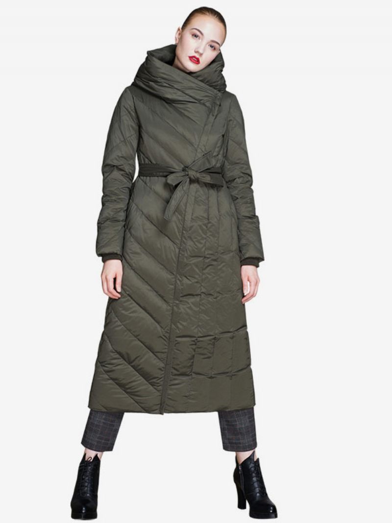 Manteau Duvet Canard Classique Pour Femme Vêtements D'extérieur Chauds D'hiver - Vert Chasseur