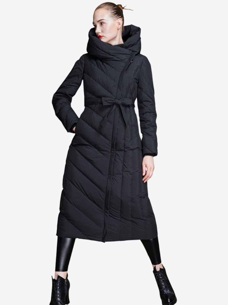 Manteau Duvet Canard Classique Pour Femme Vêtements D'extérieur Chauds D'hiver - Noir