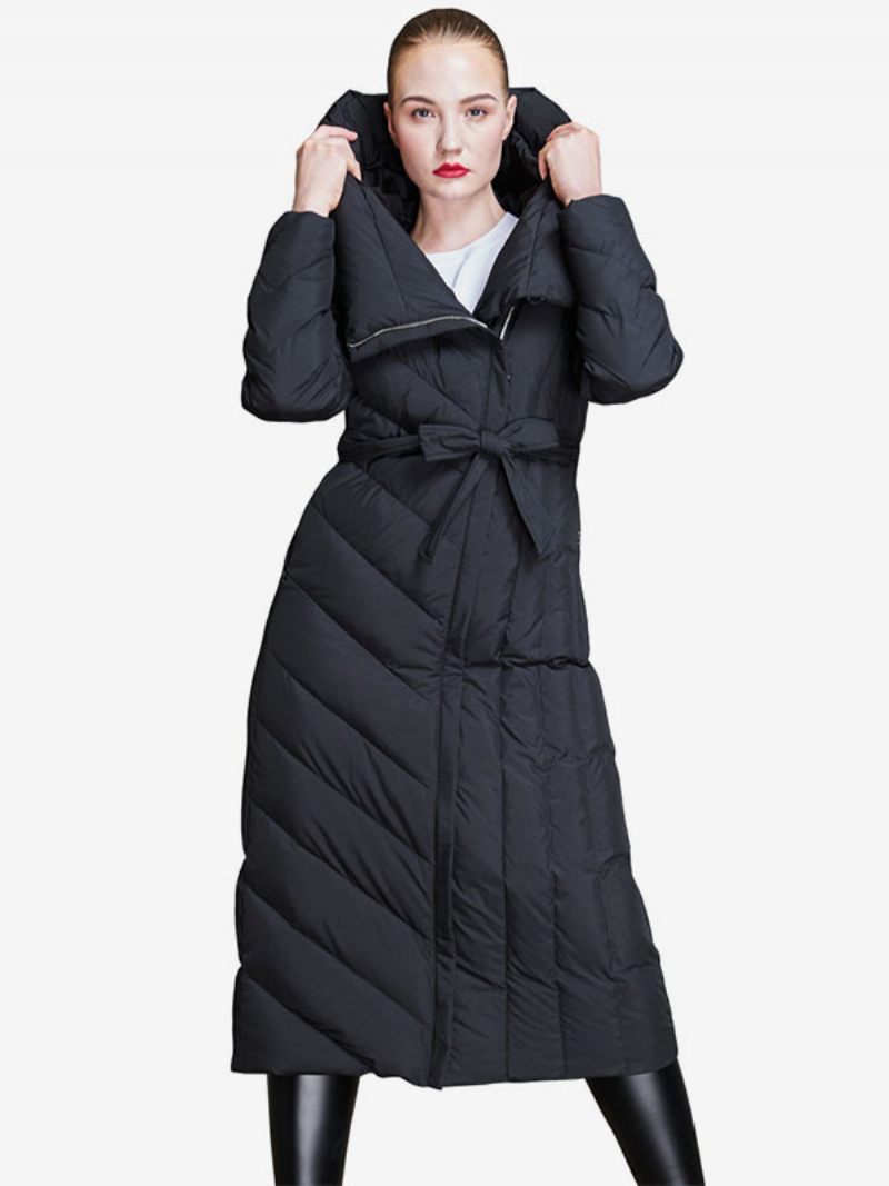 Manteau Duvet Canard Classique Pour Femme Vêtements D'extérieur Chauds D'hiver - Noir