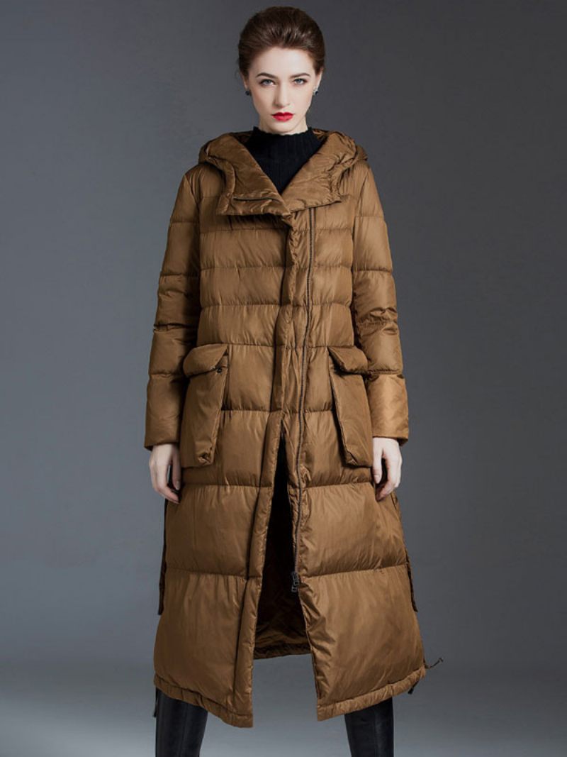 Manteau Duvet Canard Pour Femme Vêtement D'extérieur Chaud Et Décontracté L'hiver 2024 - Marron Café