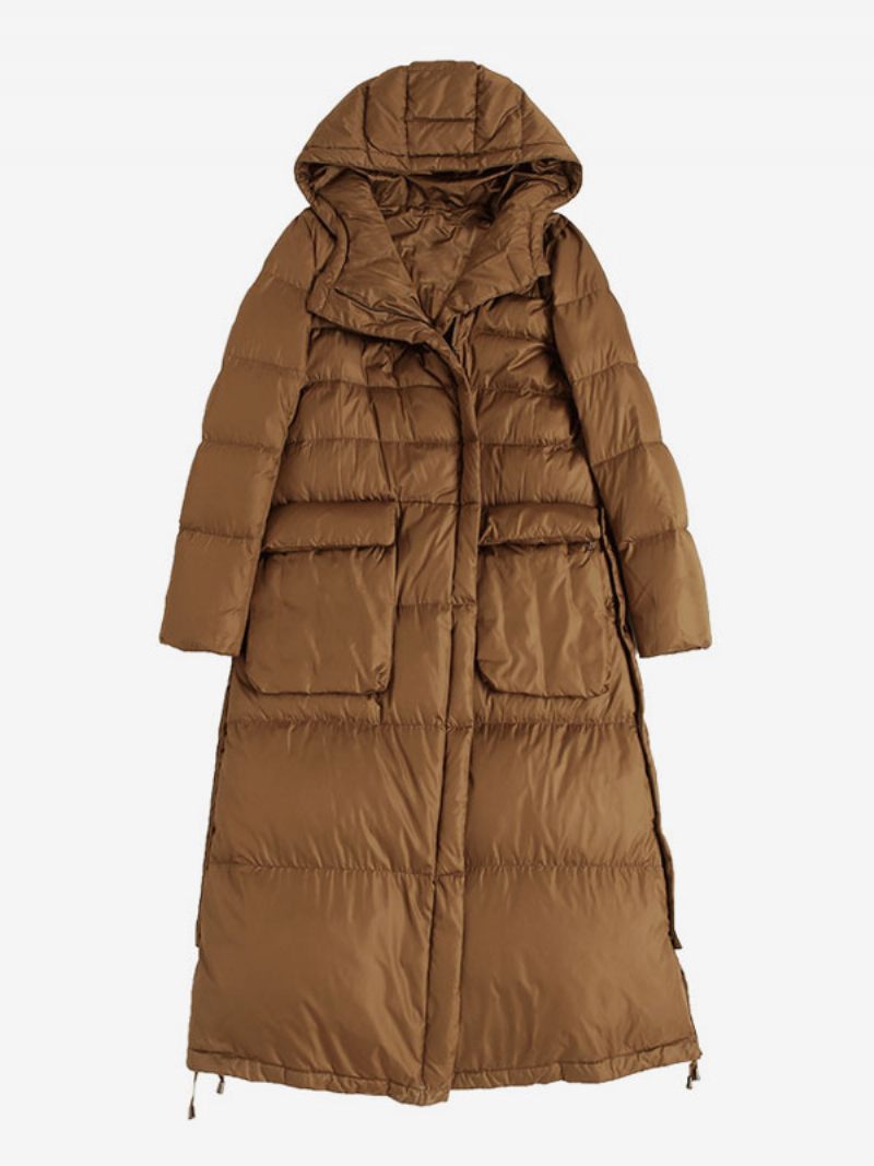 Manteau Duvet Canard Pour Femme Vêtement D'extérieur Chaud Et Décontracté L'hiver 2024 - Marron Café