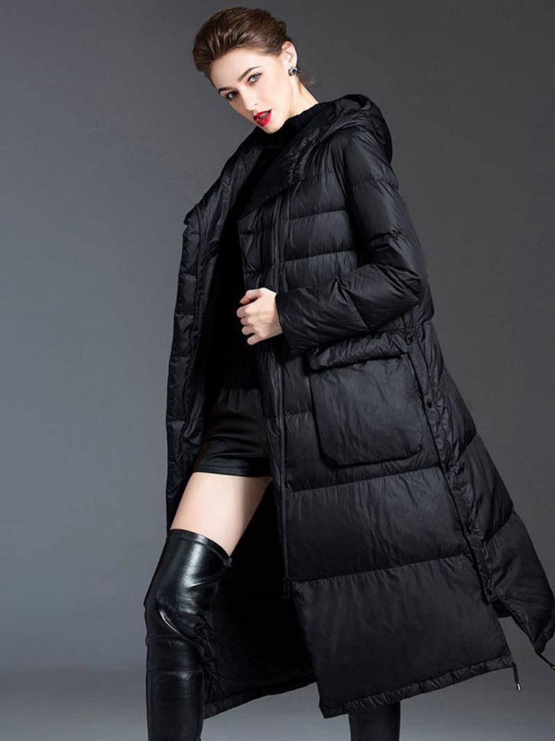 Manteau Duvet Canard Pour Femme Vêtement D'extérieur Chaud Et Décontracté L'hiver 2024 - Noir