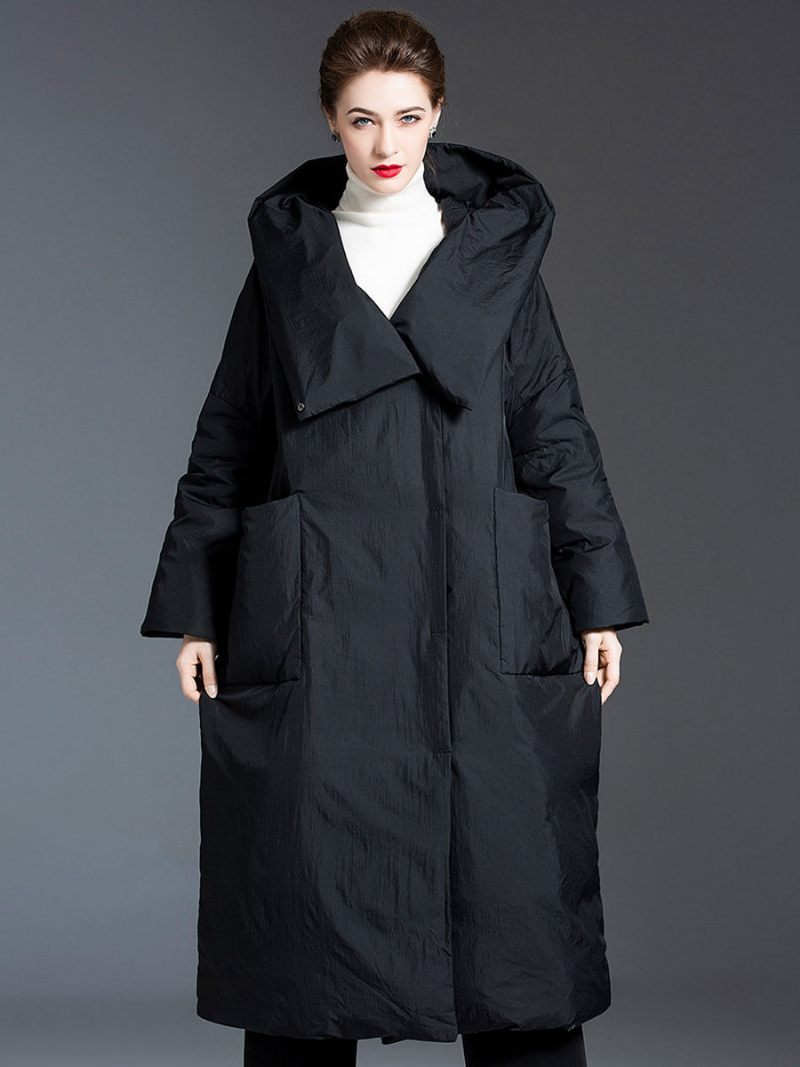 Manteau Duvet Canard Surdimensionné Pour Femme Vêtements D'extérieur Chauds D'hiver - Noir