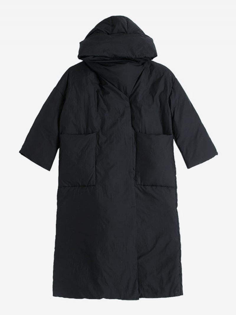 Manteau Duvet Canard Surdimensionné Pour Femme Vêtements D'extérieur Chauds D'hiver - Noir