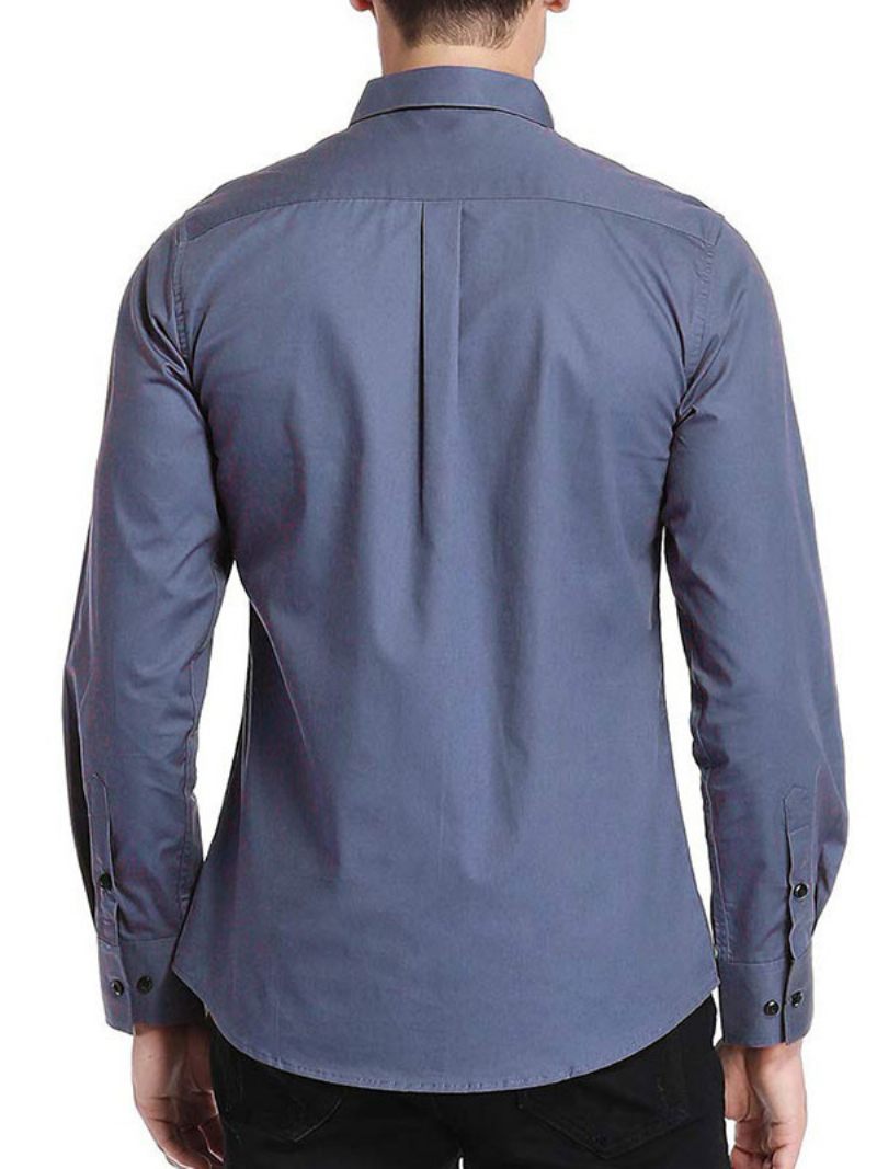 Chemise Décontractée Pour Hommes Col Rabattu Chemises Grises Amovibles Décontractées - Gris