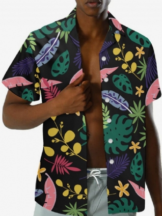 Chemise Décontractée Pour Hommes Haut Décontracté Imprimé Tropical