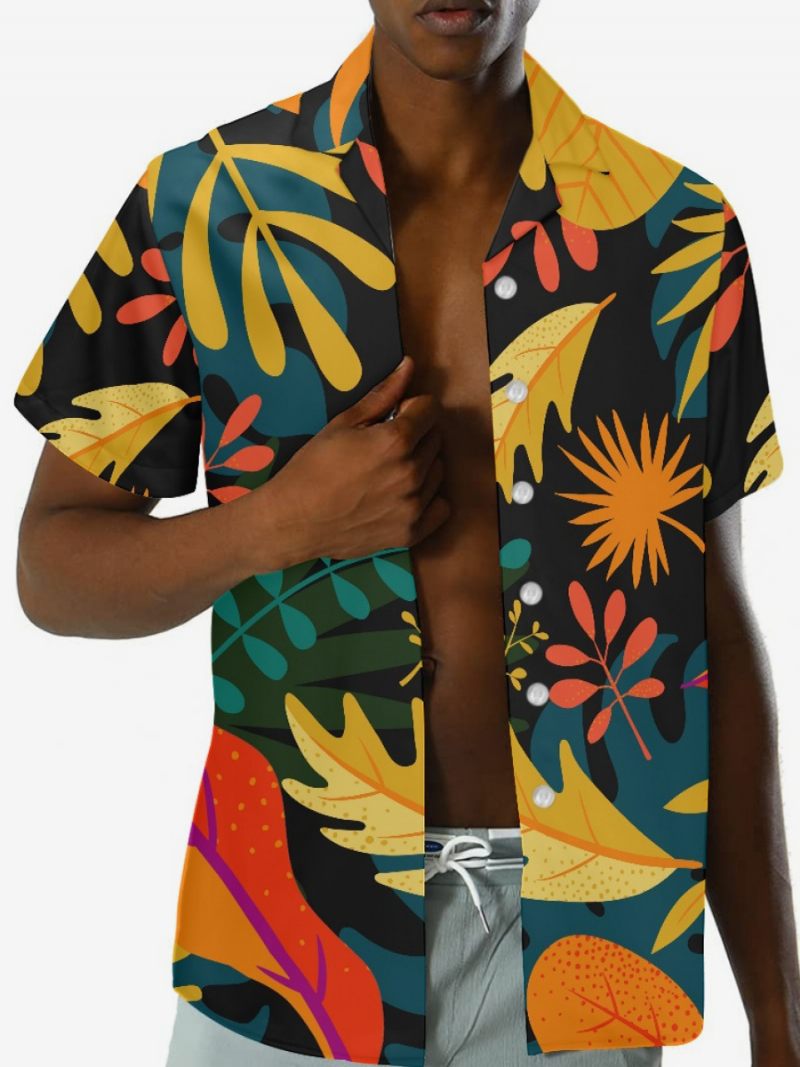 Chemise Hawaïenne À Manches Courtes Pour Hommes Haut Vacances Hawaïen Imprimé Tropical