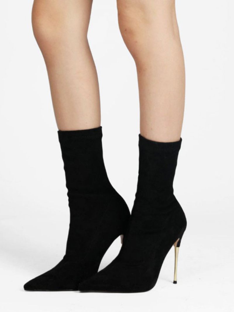 Bottes Chaussettes À Talons Hauts Pour Femmes - Noir