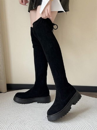 Bottes Hauteur Genou Cuir Suédé Pour Femmes