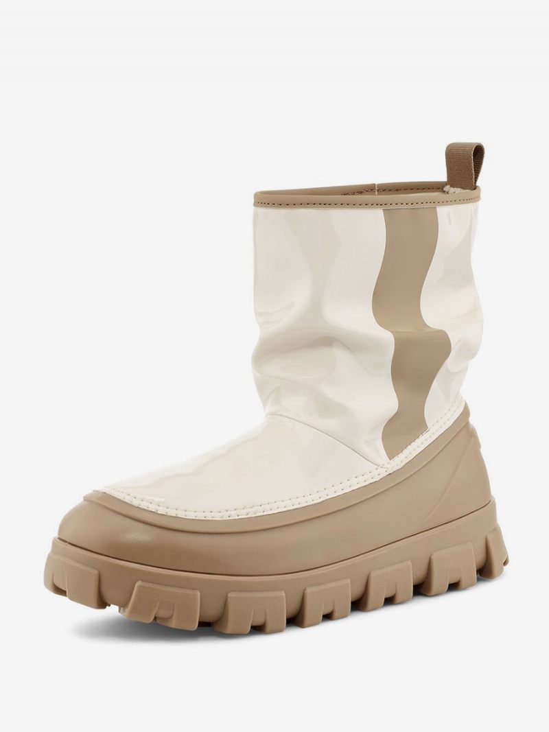 Bottes Neige Noires Pour Femmes D'hiver À Bout Rond - Beige