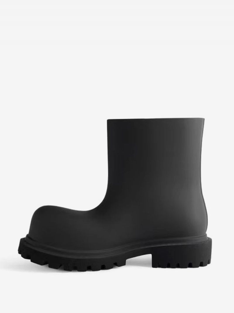 Bottes Pluie Pour Femmes Et Filles Bottines Noires À Bout Rond