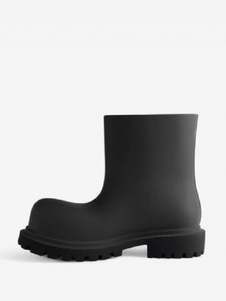 Bottes Pluie Pour Femmes Et Filles Bottines Noires À Bout Rond