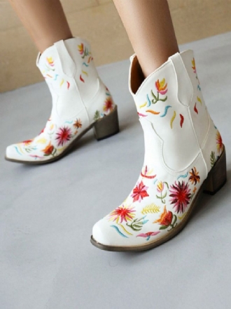 Bottes Western Pour Femmes Cowboy Blanches À Bout Pointu