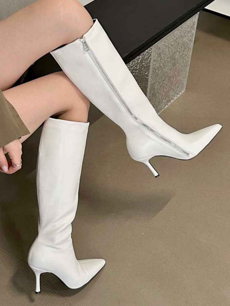 Bottines Chics À Talons Aiguilles Pour Femmes - Blanc