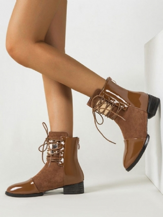 Bottines Marron À Bout Pointu Et Talon Épais Pour Femmes