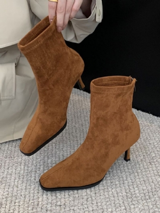 Bottines À Talons Aiguilles Bout Carré Pour Femmes