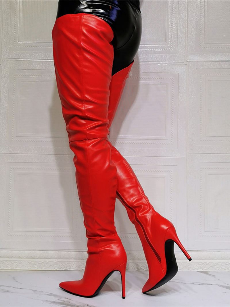 Cuissardes Sexy À Talons Aiguilles Pour Femmes - Rouge