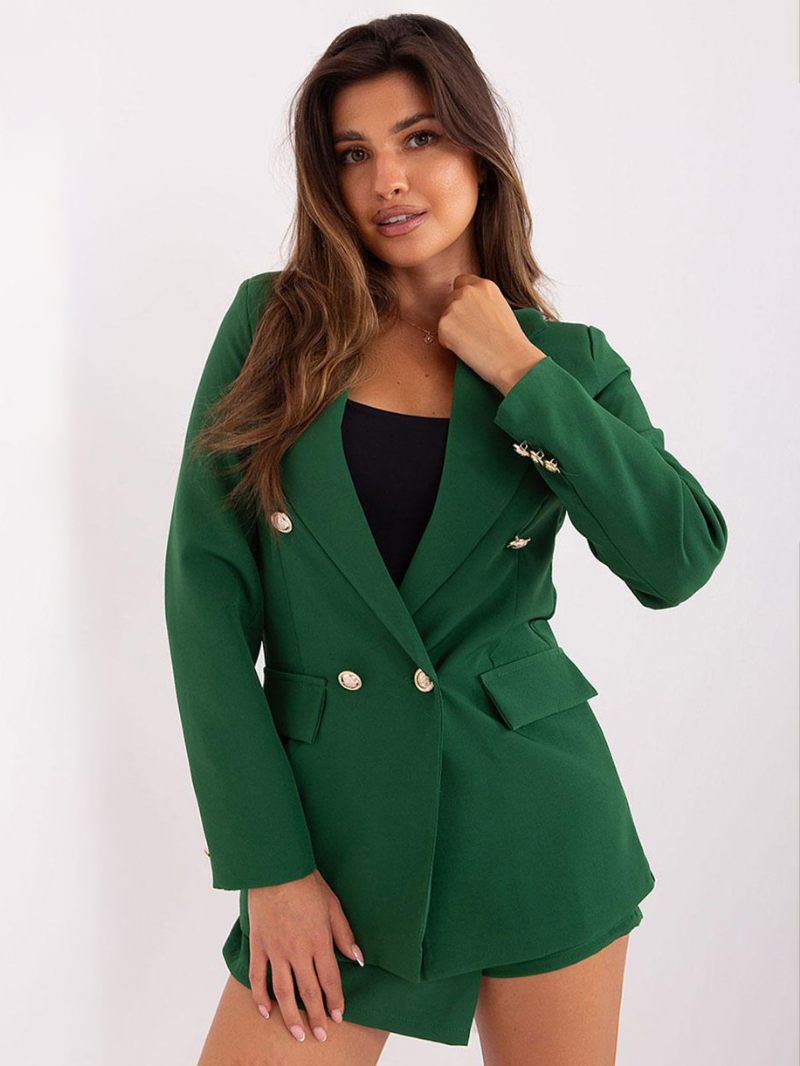 Vestes À Simple Boutonnage Pour Femmes Blazer Classique Revers Épaules Rembourrées