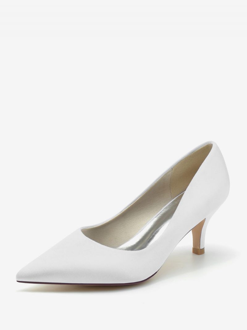 Chaussures Mariage Pour Femmes Escarpins Mariée Soie Et Satin Bout Pointu