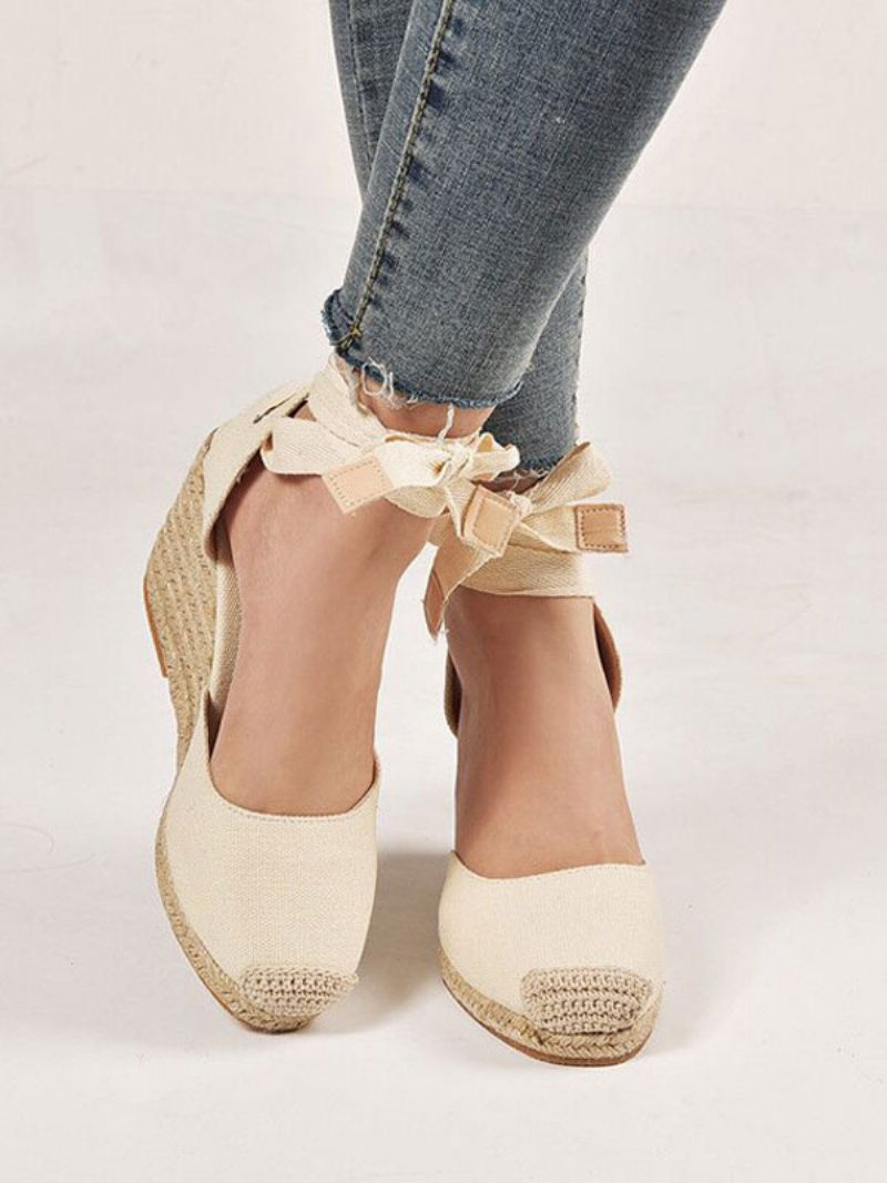 Chaussures Mariage Pour Femmes Mariée Boho Cuir Suédé Bout Pointu - Beige