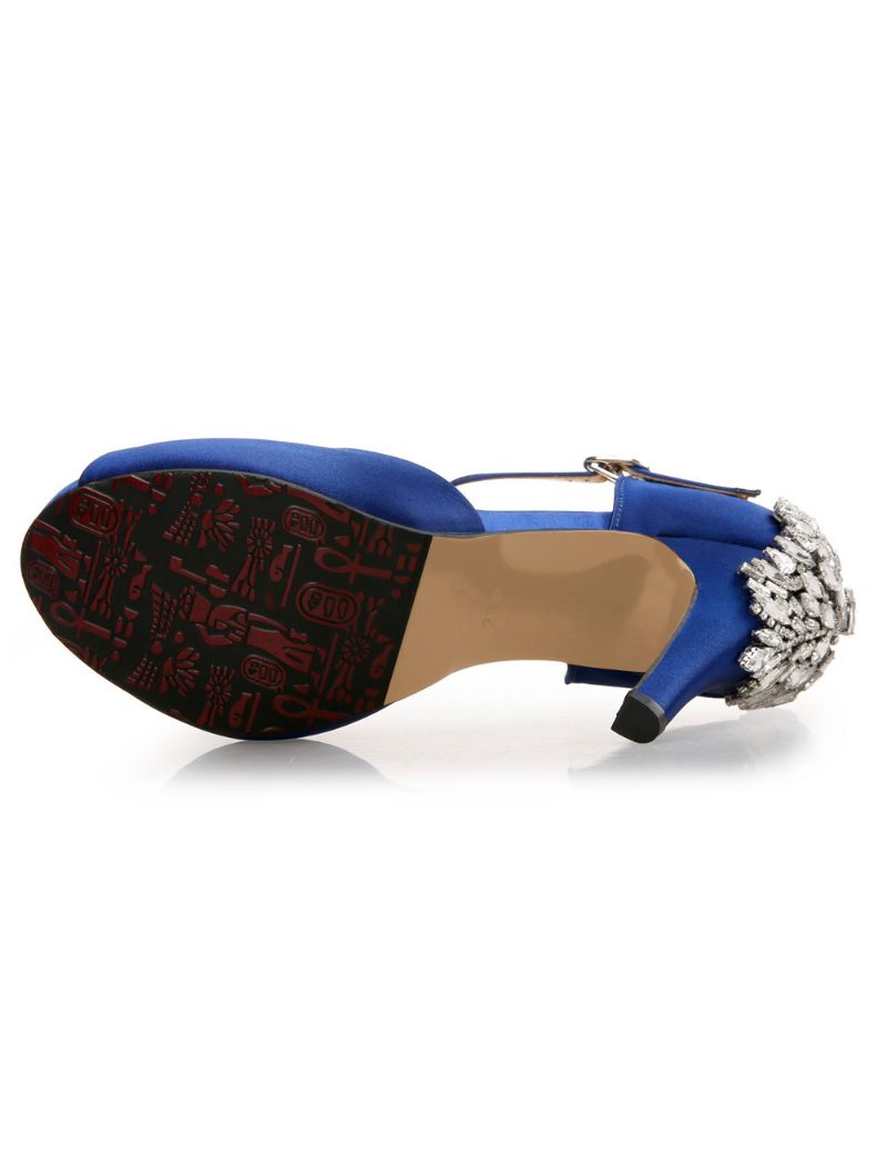 Chaussures Mariage Pour Femmes Plateforme Talons Mary Jane - Bleu