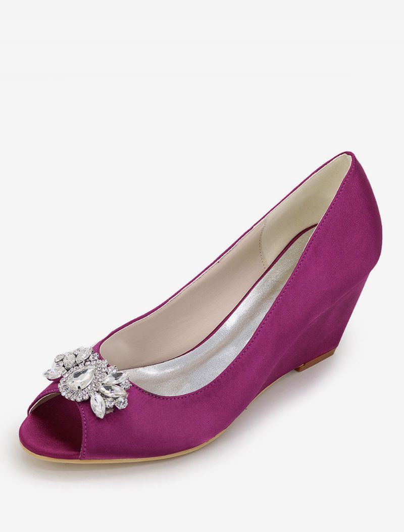 Chaussures Mariage Pour Femmes À Talons Compensés Strass - Violet