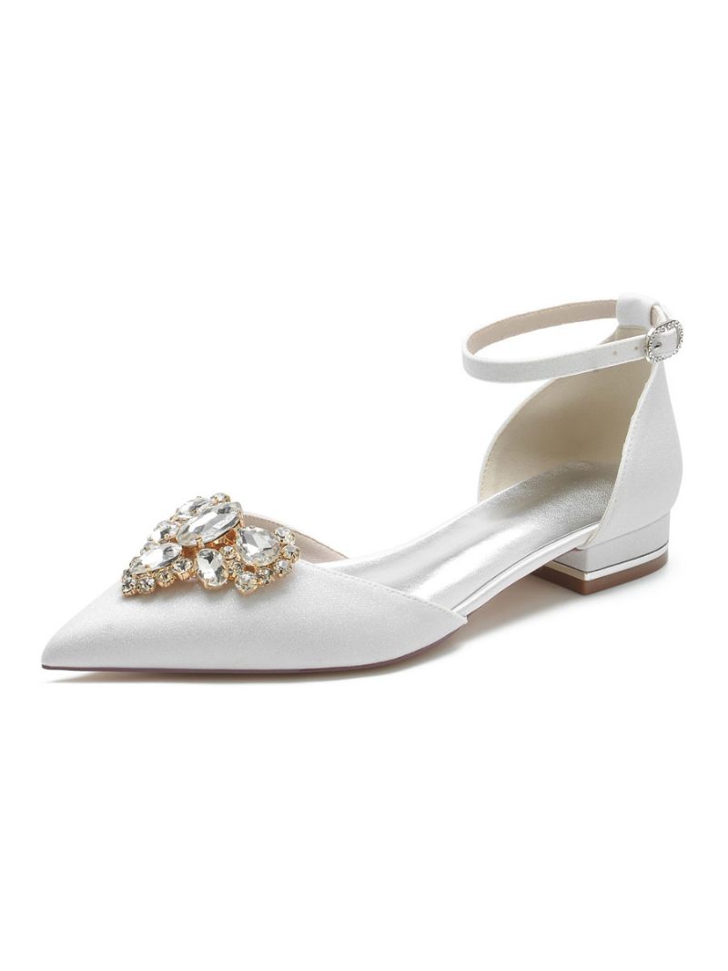 Chaussures Mariée Pour Femmes Avec Strass Et Bride À La Cheville