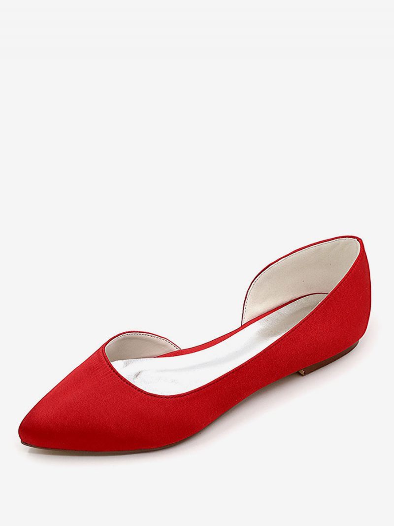 Chaussures Mariée Plates Dorsay Pour Femmes - Rouge