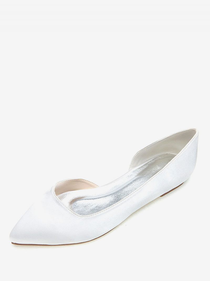 Chaussures Mariée Plates Dorsay Pour Femmes - Blanc