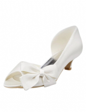 Chaussures Mariée À Talons Chaton Dorsay Bow Pour Femmes