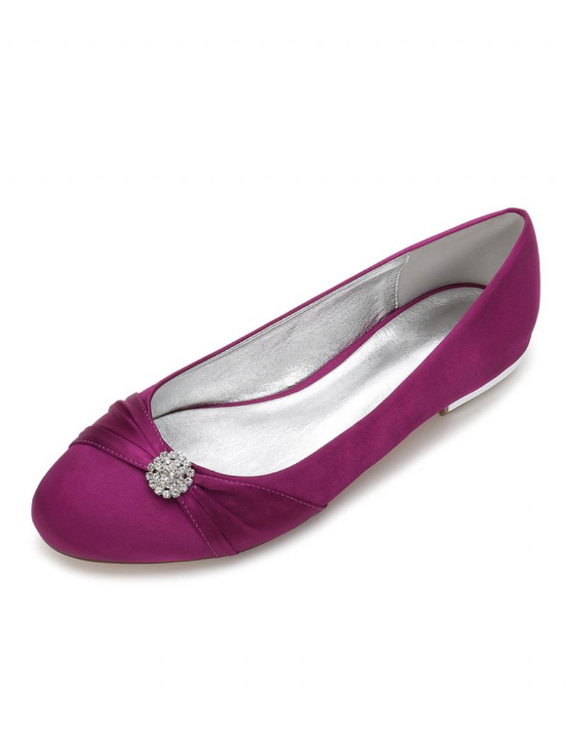 Chaussures Plates Mariage Strass Pour Femmes - Violet